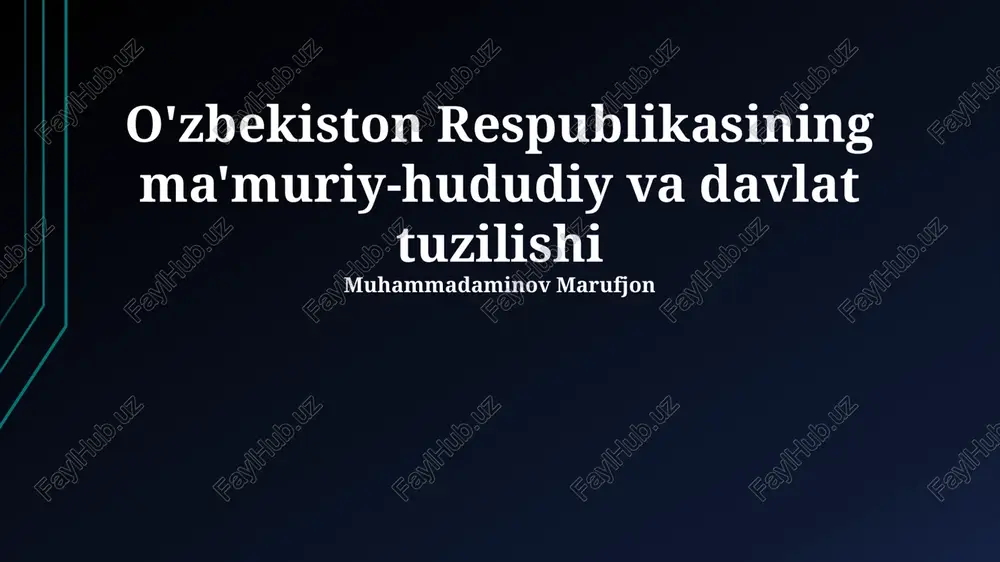 hududiy davlat boshqaruv tizimi — PPTX