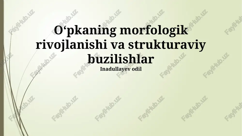 o'pkaning morfologik rivojlanishi va strukturaviy buzilishlar — PPTX