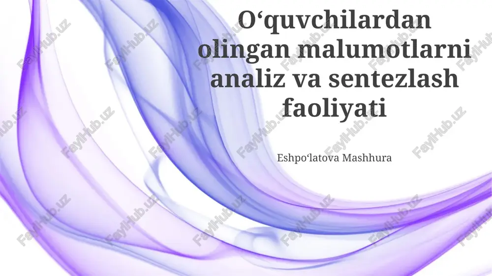 ma'lumotlarni to'plash va saralash — PPTX