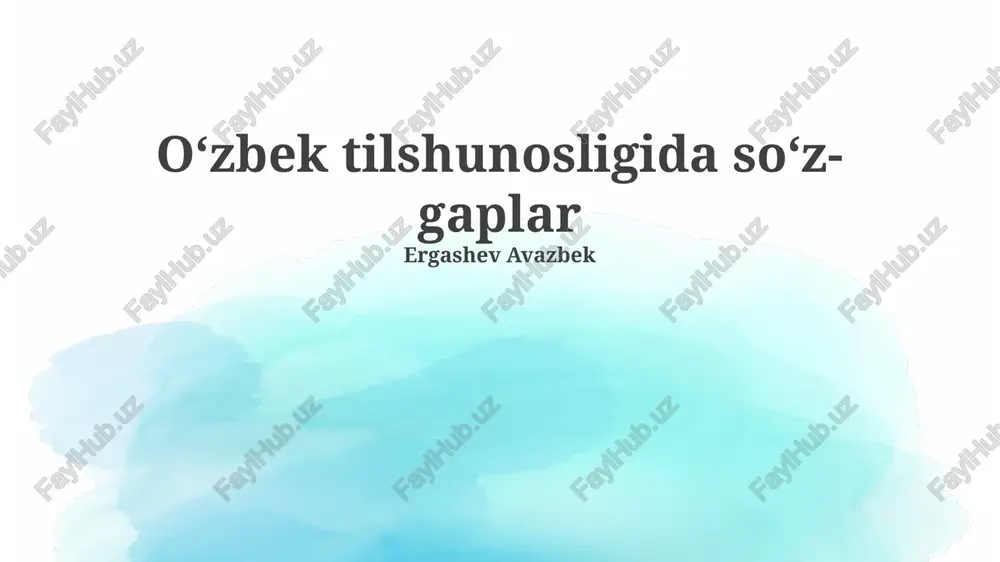 oʻzbek tilshunosligida soʻz-gaplar — PPTX