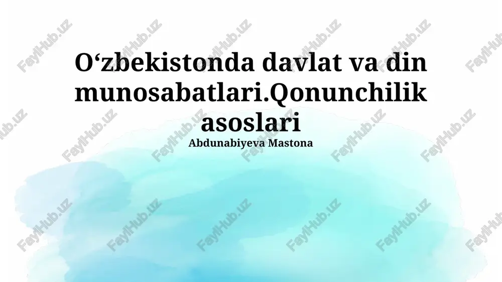 diniy adabiyotlar nashri va tarqalishi — PPTX