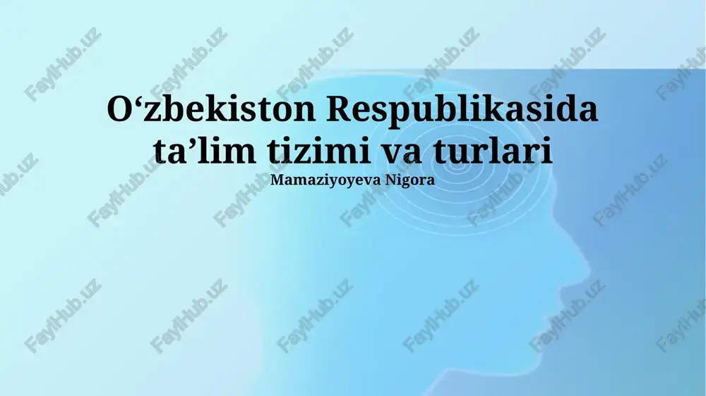 oʻzbekiston ta'lim tizimi — PPTX