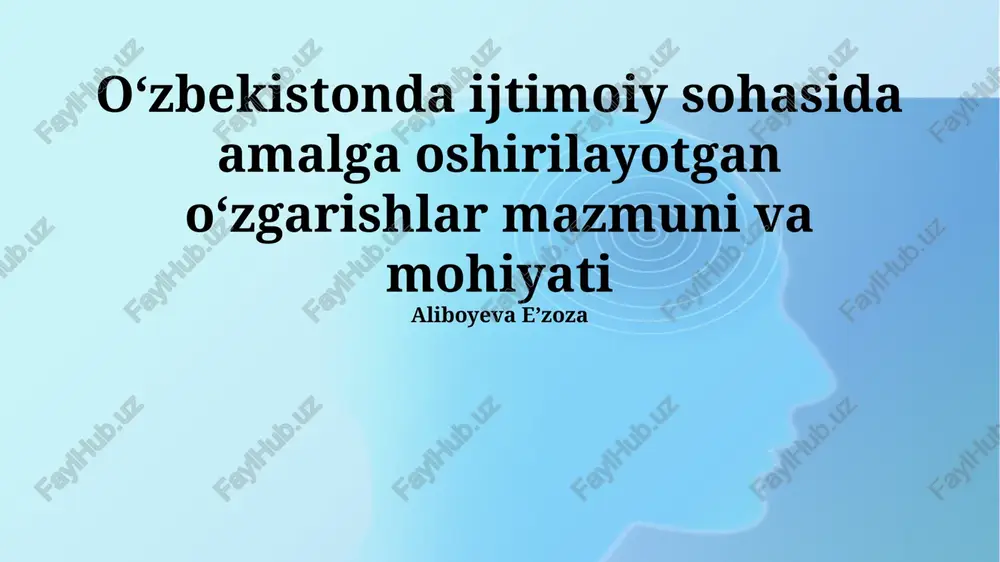 ijtimoiy soha islohotlarining mohiyati — PPTX