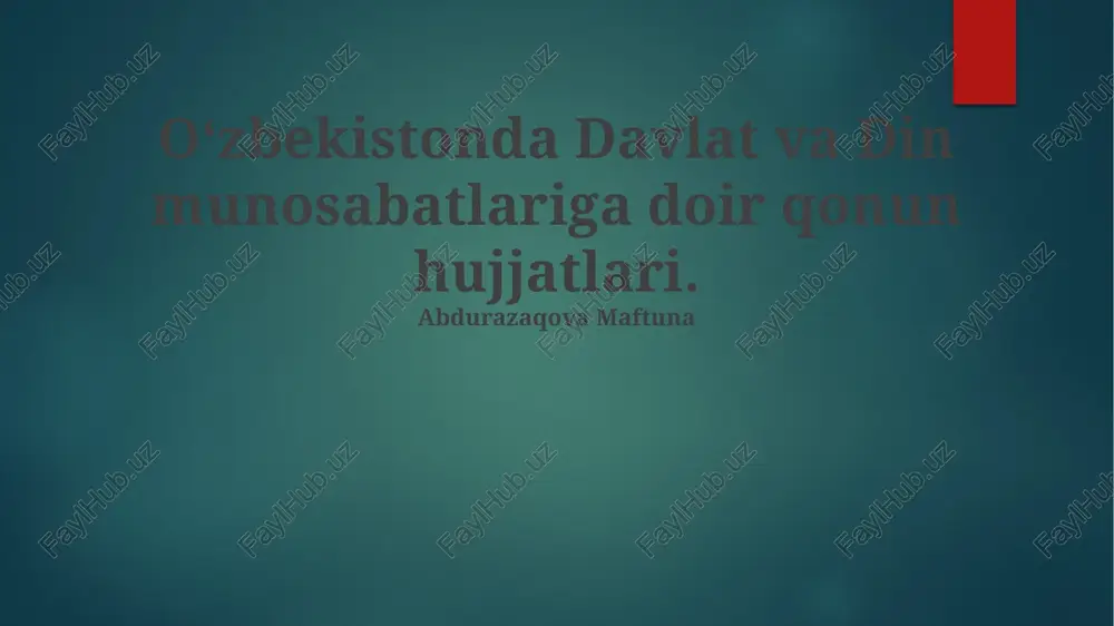 anʼanaviy diniy konfessiyalar — PPTX