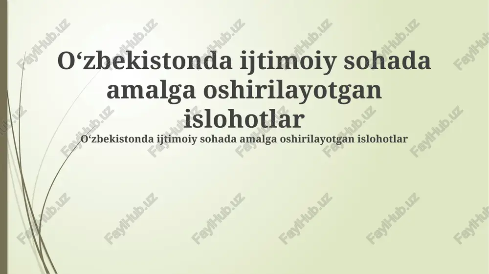 ta'lim sohasidagi islohotlar — PPTX