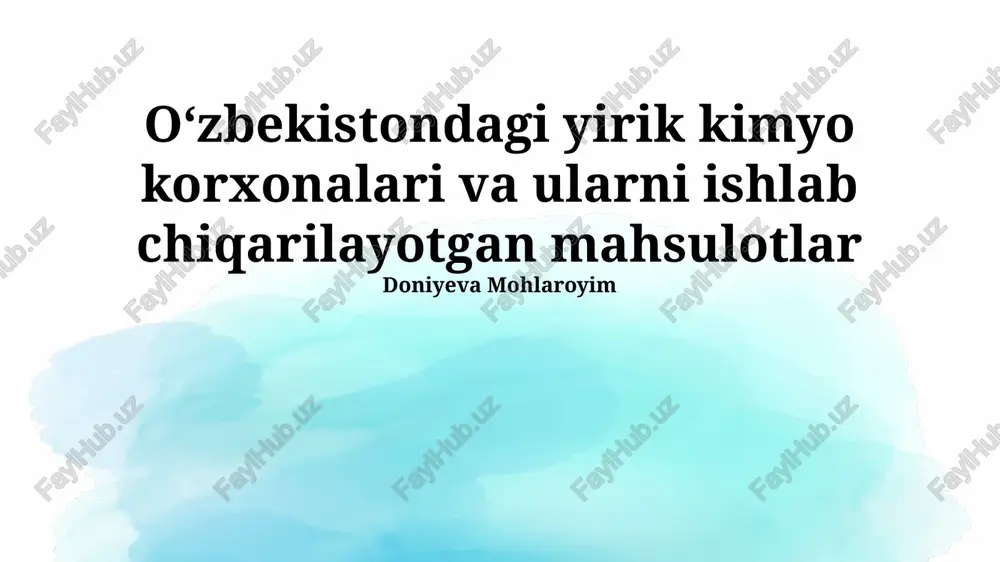 ishlab chiqarilayotgan mahsulotlar — PPTX