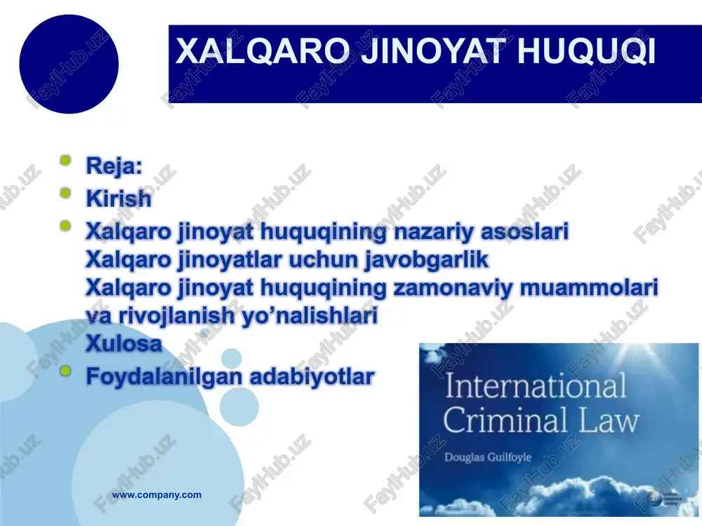 xalqaro jinoiyat huquqi — PPTX
