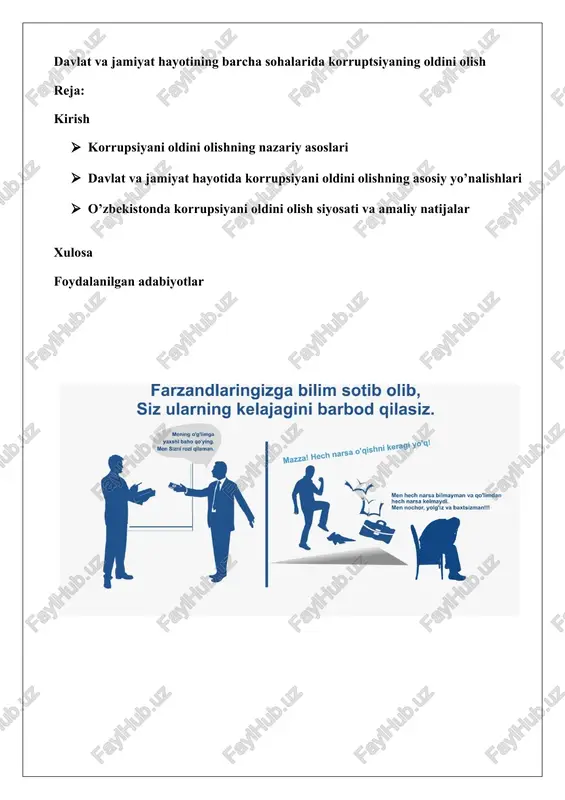 korrupsiyani oldini olish — DOCX