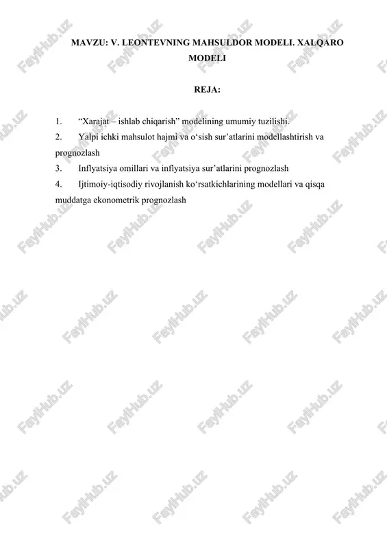v. leontevning mahsuldor modeli — DOCX