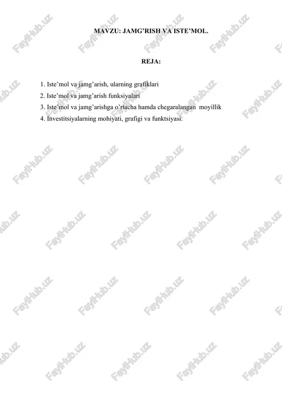 iste’mol va jamg’arish — DOCX
