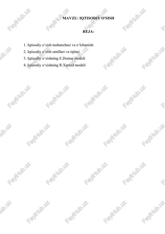 iqtisodiy o'sish — DOCX