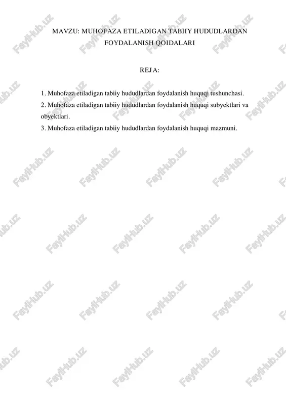 o`rmonlardan foydalanish huquqi — PDF