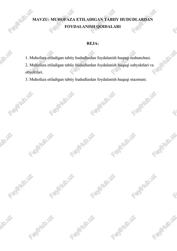 o'rmonlardan foydalanish huquqi — DOCX