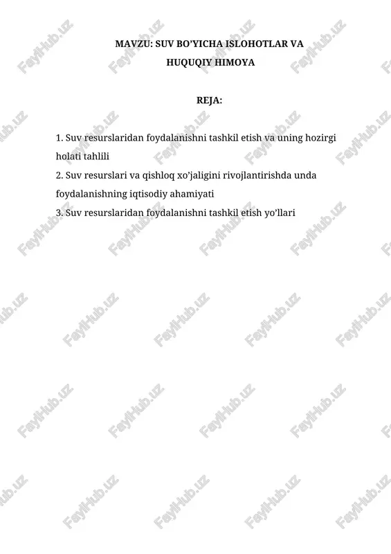 suv bo'yicha isloh va huquqiy himoya — DOCX