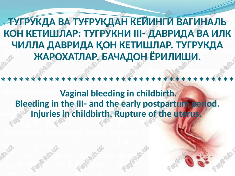 vaginal bleeding in childbirth — PPTX