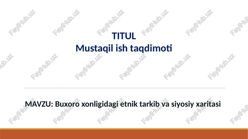 buxoro xonligidagi etnik tarkib va siyosiy xaritasi — PPTX