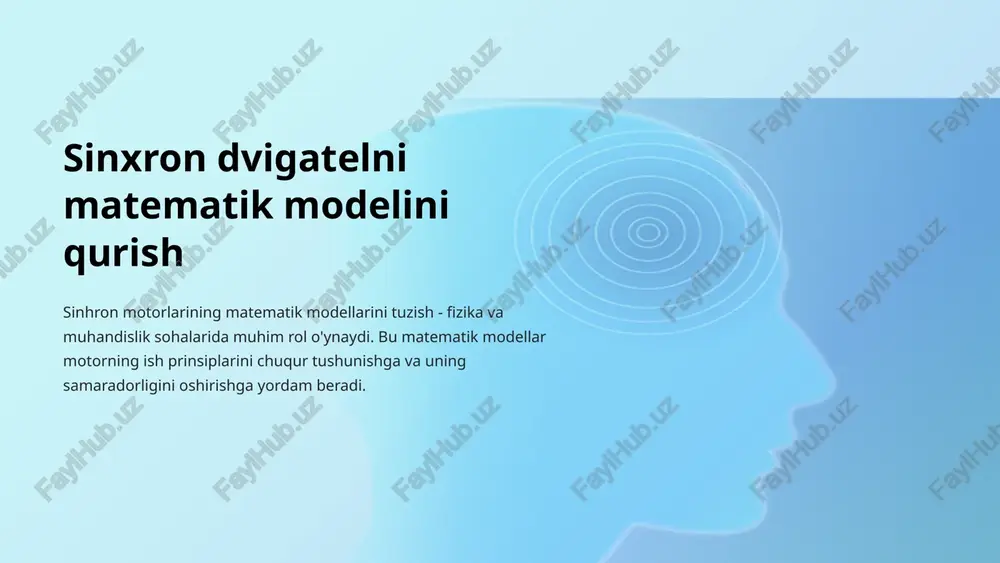 sinxron motorlarining matematik modellari — PPTX
