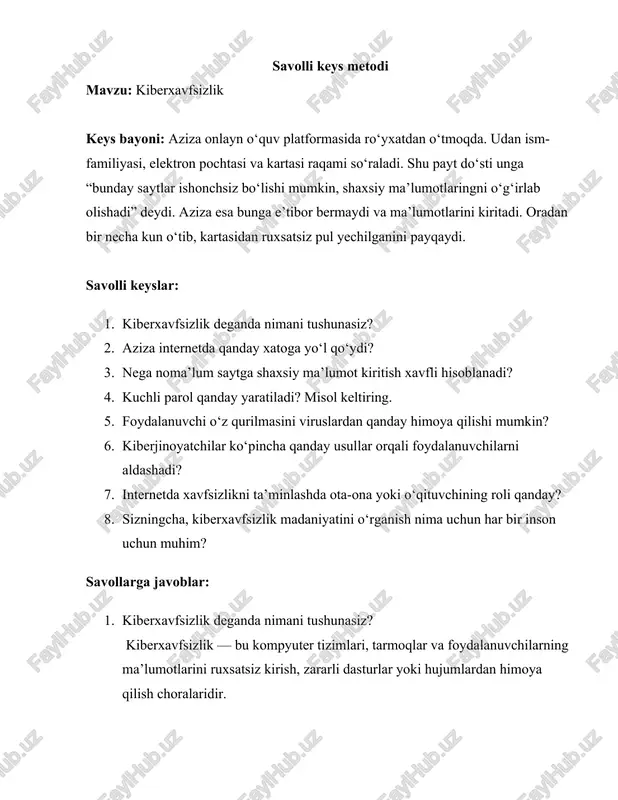 savolli keys metodi — DOCX