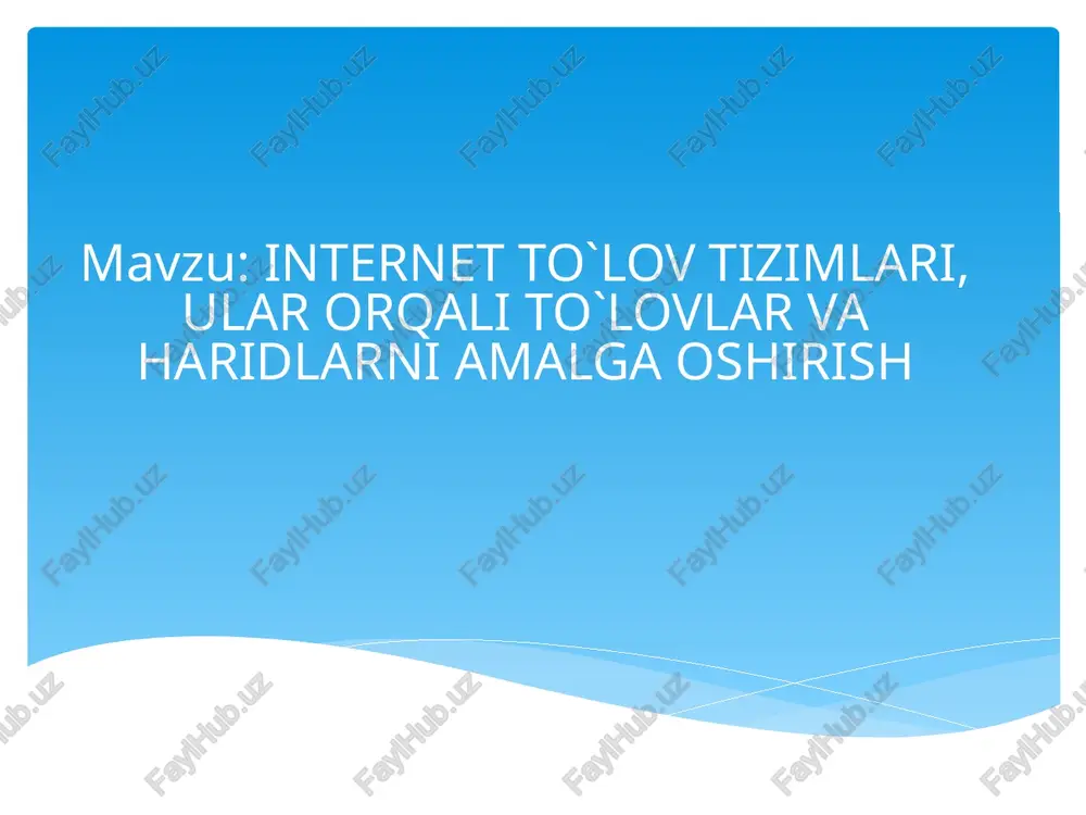 elektron to'lov tizimlari — PPTX