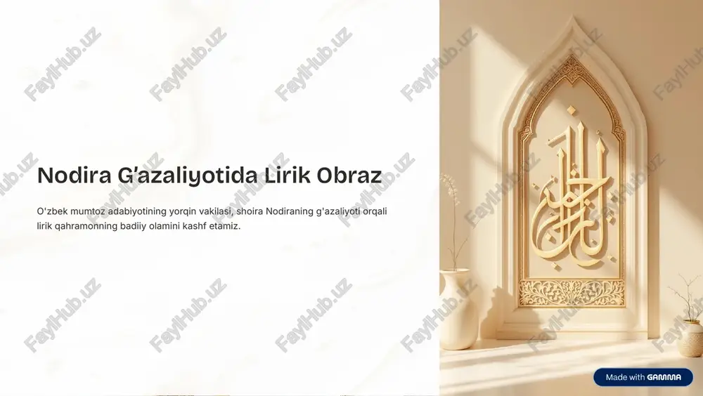 nodira g'azaliyotida lirik obraz — PDF