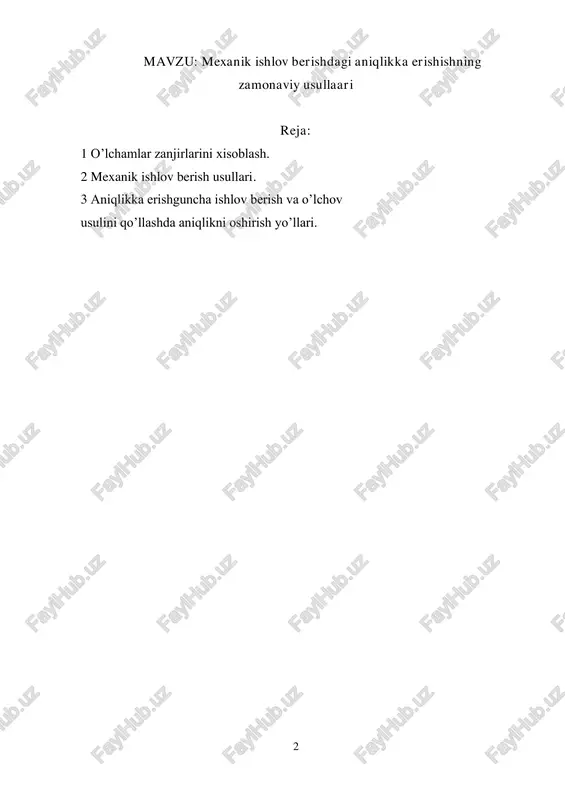 mexanik ishlov berishdagi aniqlikka erishishning zamonaviy usullaari — PDF