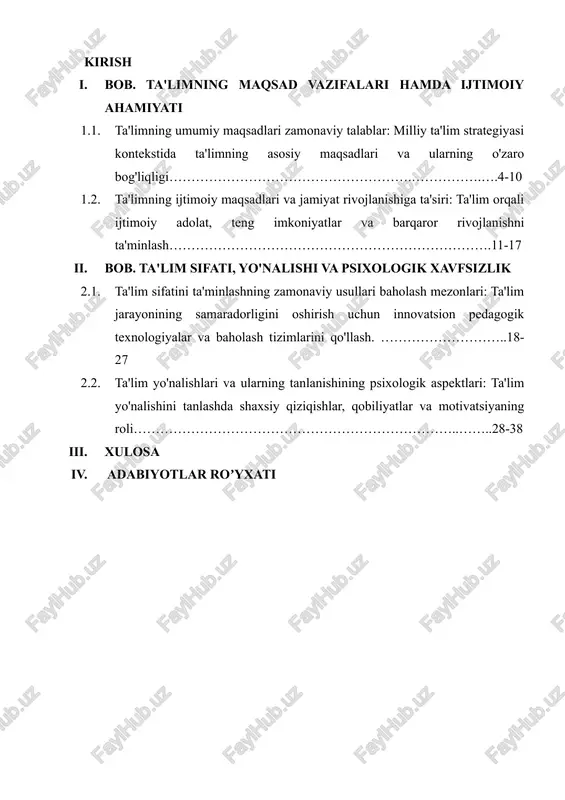 ta'limning maqsadlari va vazifalari — DOCX
