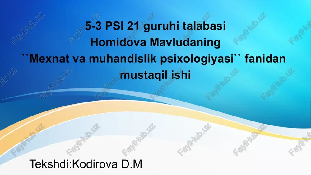 operator faoliyatining psixologik tuzilishi — PPTX