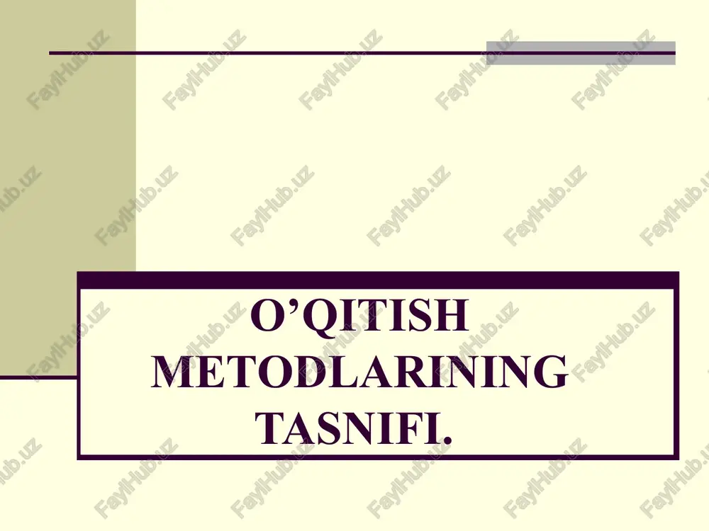interfaol metodlar va ularning tasnifi — PPTX