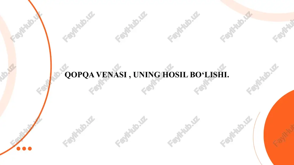 qopqa venasi, uning hosil bolishi — PPTX