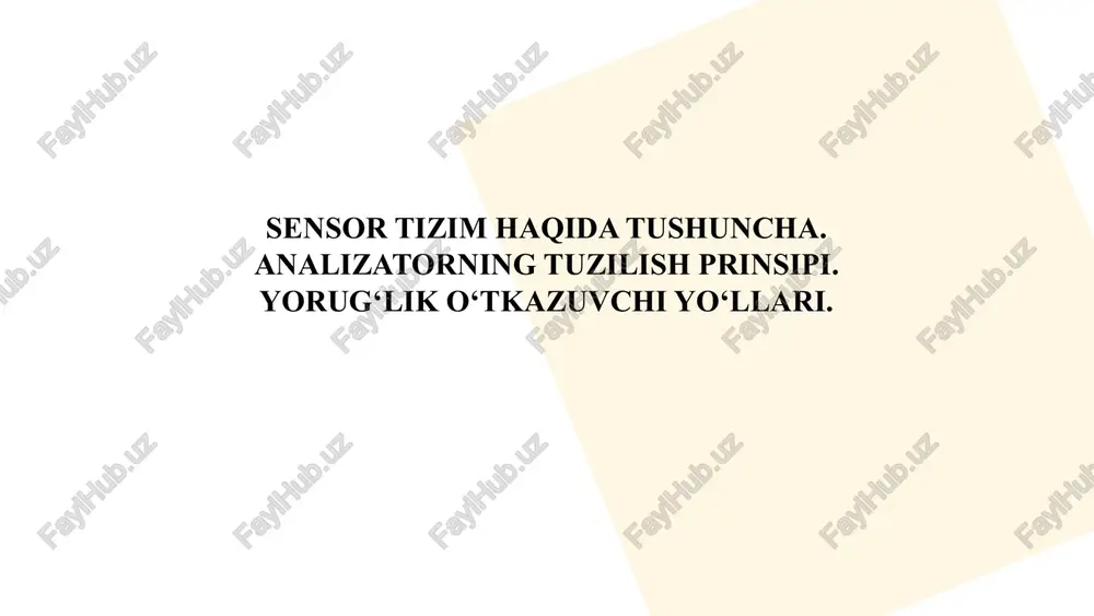sensor tizim haqida tushuncha — PPTX