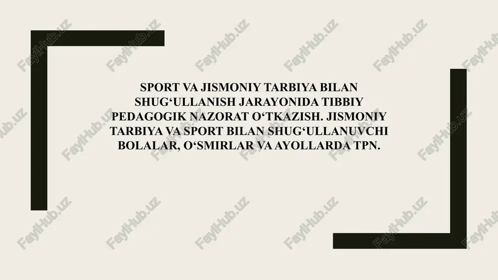 sportda tibbiy pedagogik nazorat — PPTX