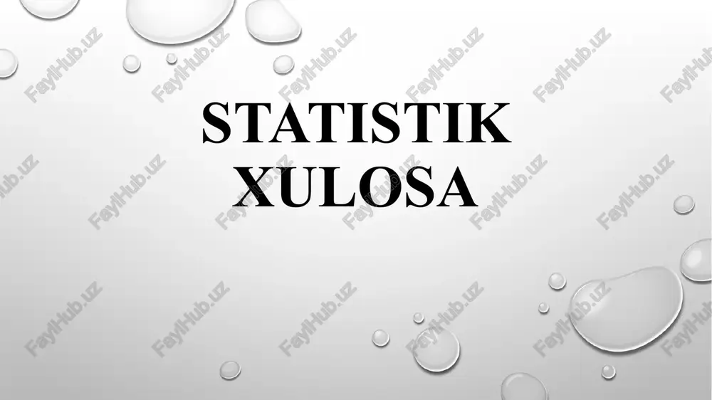 statistik xulosa — PPTX