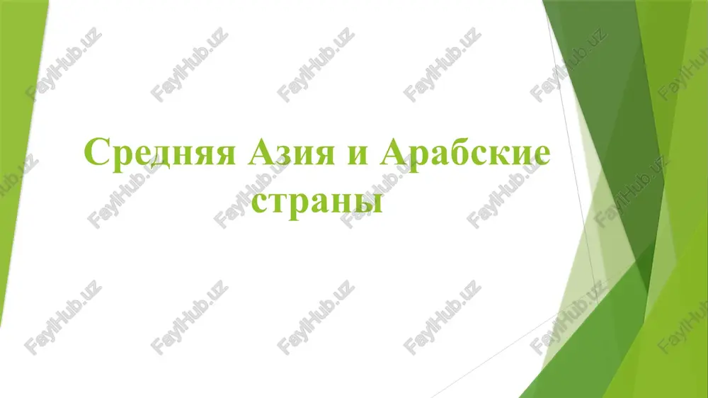 srednyaya aziya i arabskie strani — PPTX
