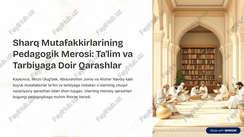 pedagogik merosi: ta'lim va tarbiyaga doir qarashlar — PDF
