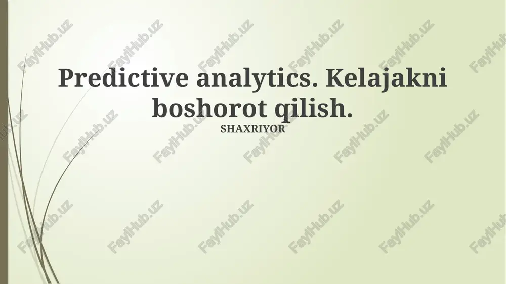 bashorat analitikasi — PPTX