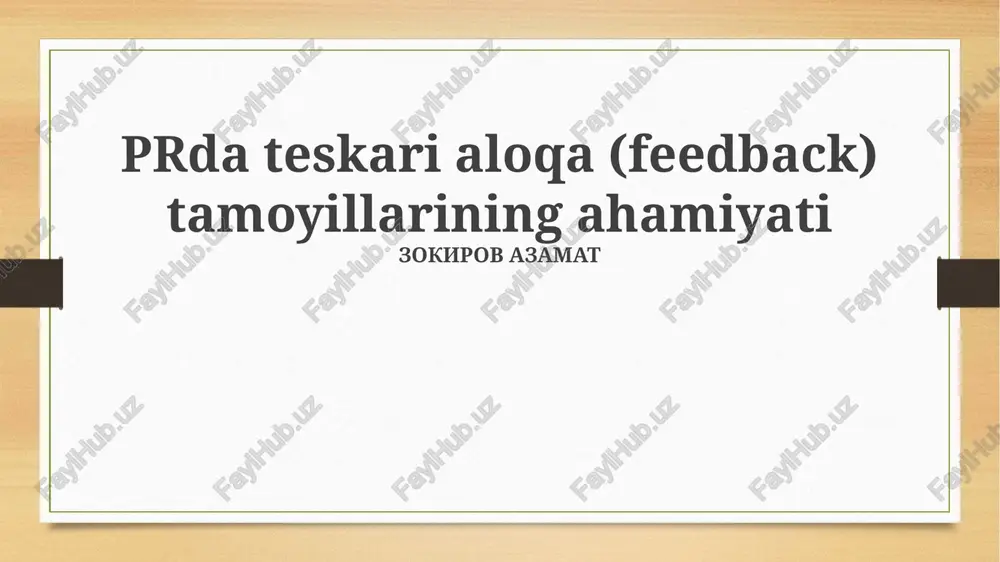 pr fikr-mulohazalarining ahamiyati — PPTX