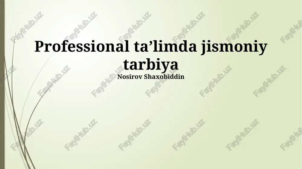 professional taʼlimda jismoniy tarbiya — PPTX