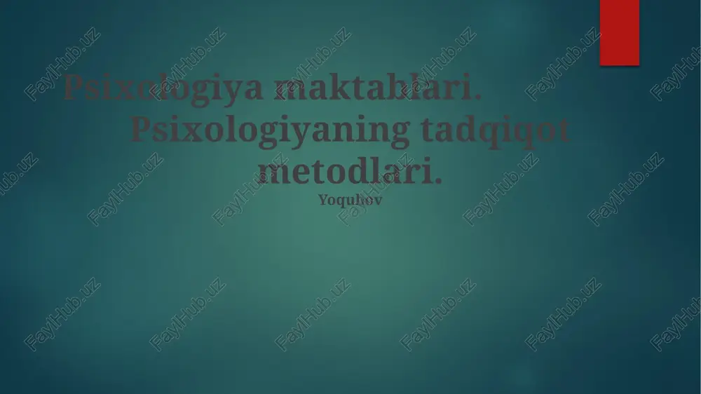 psixologiya maktablari — PPTX