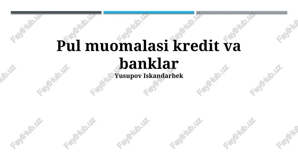 kredit risklari va ularning boshqaruvi — PPTX