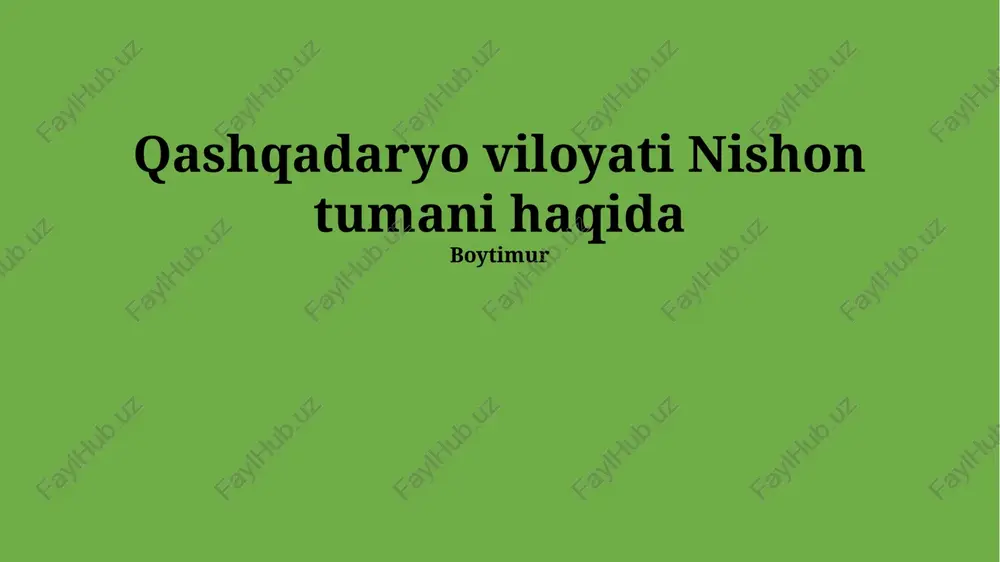 nishon tumani haqida — PPTX