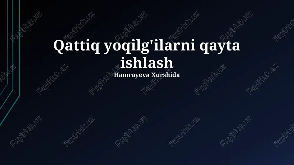 xavfsizlik texnikasi — PPTX