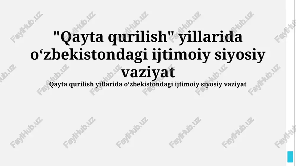 qayta qurilish — PPTX