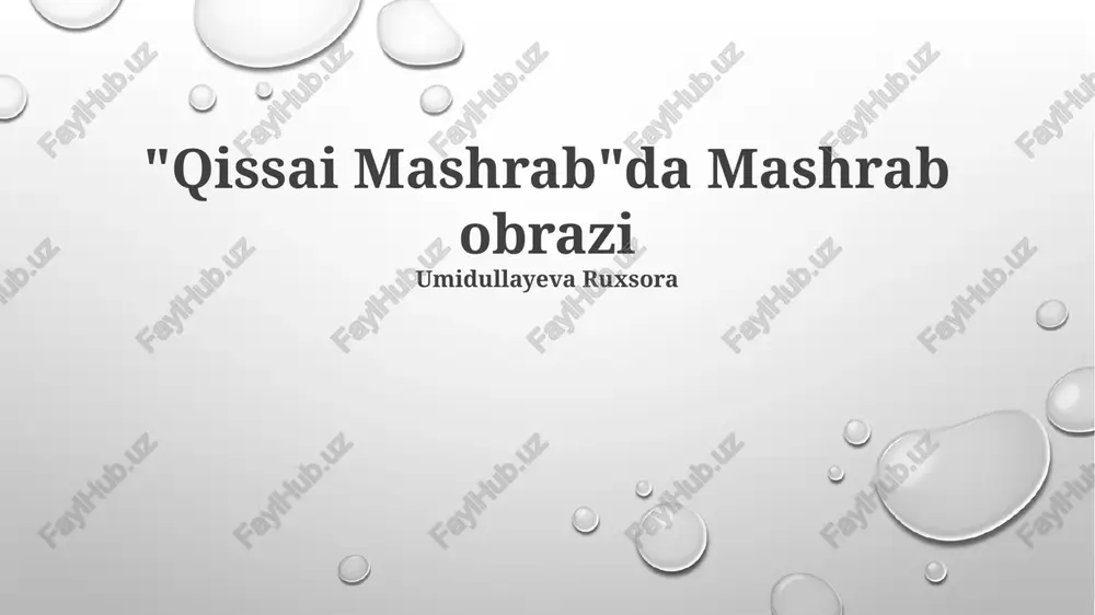 qissai mashrab — PPTX