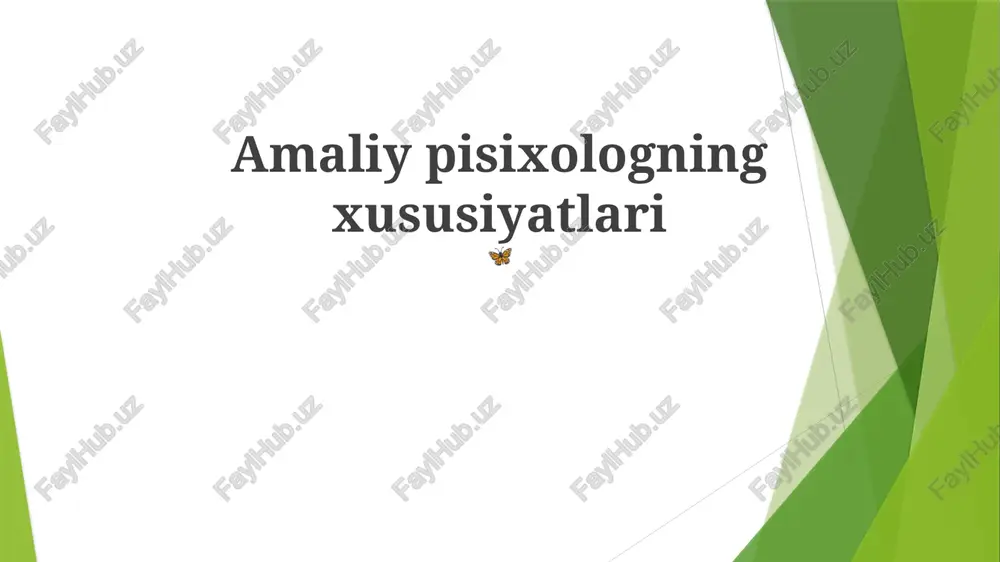 amaliy psixologning xususiyatlari — PPTX