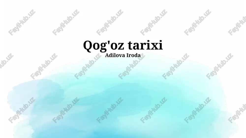 qog'oz tarixi — PPTX