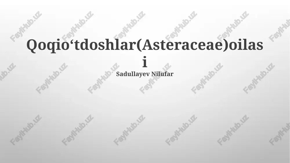 asteraceae oilasi — PPTX