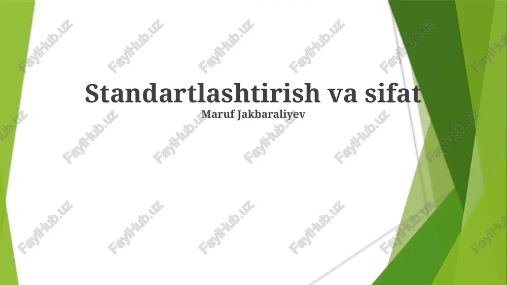 standartlashtirish va sifat — PPTX