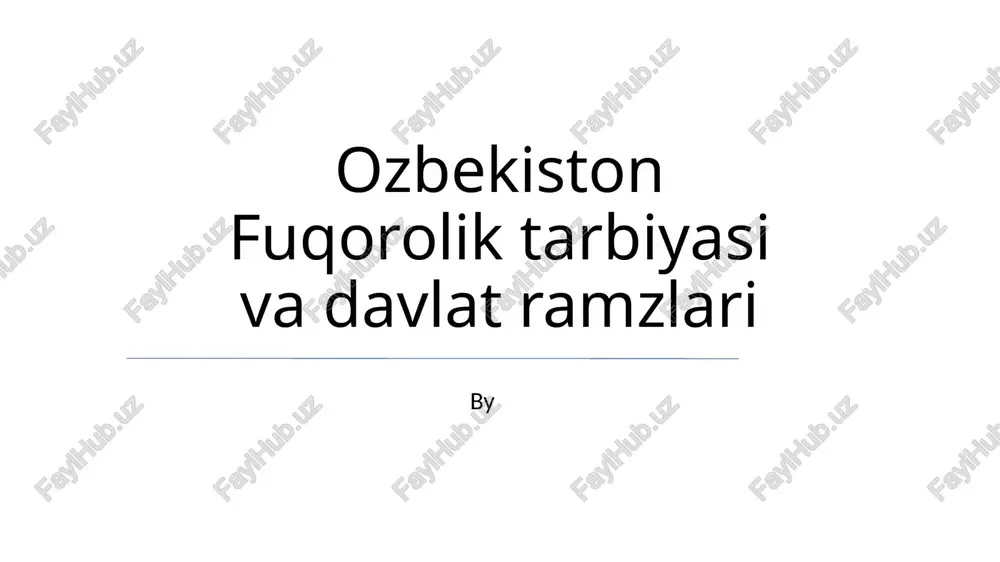 ozbekiston fuqorolik tarbiyasi va davlat ramzlari — PPTX