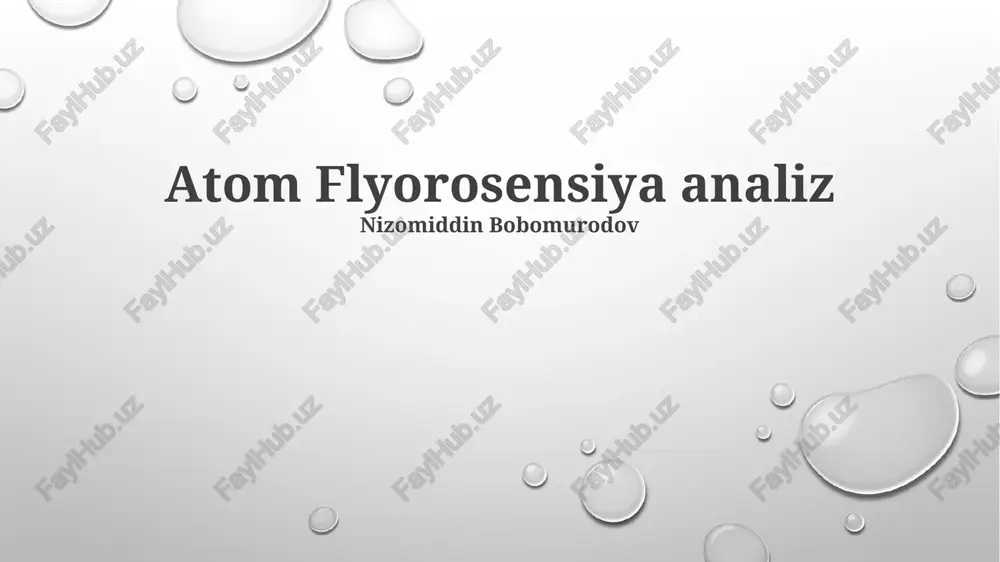 atomik yutilish spektroskopiyasi — PPTX
