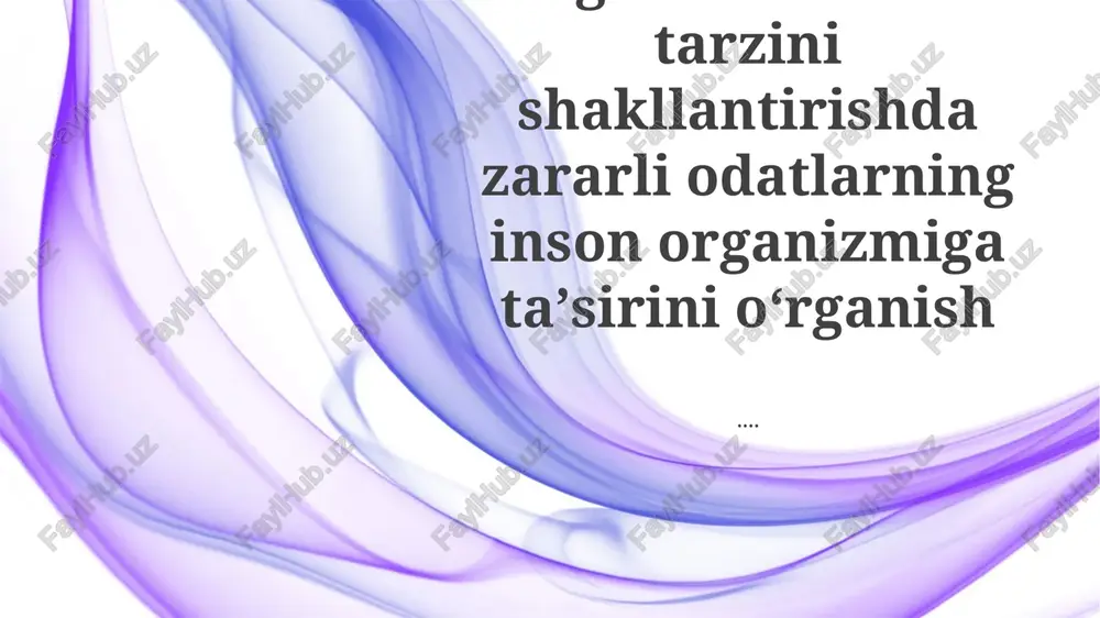 sog'lom turmush tarzini shakllantirish — PPTX